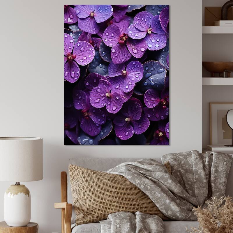 Designart "Purple Surreal Enchantment " Violets Wall Art Bed Bath